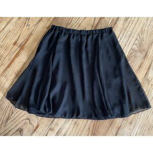 VTG Stenay Chiffon A-Line Skirt Womens 12 Black Mini Flowy
